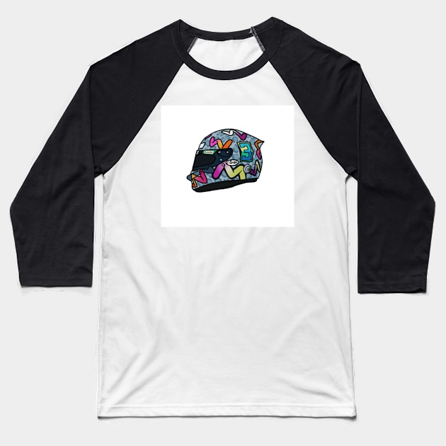 Daniel Ricciardo Helmet Baseball T-Shirt by crashstappen